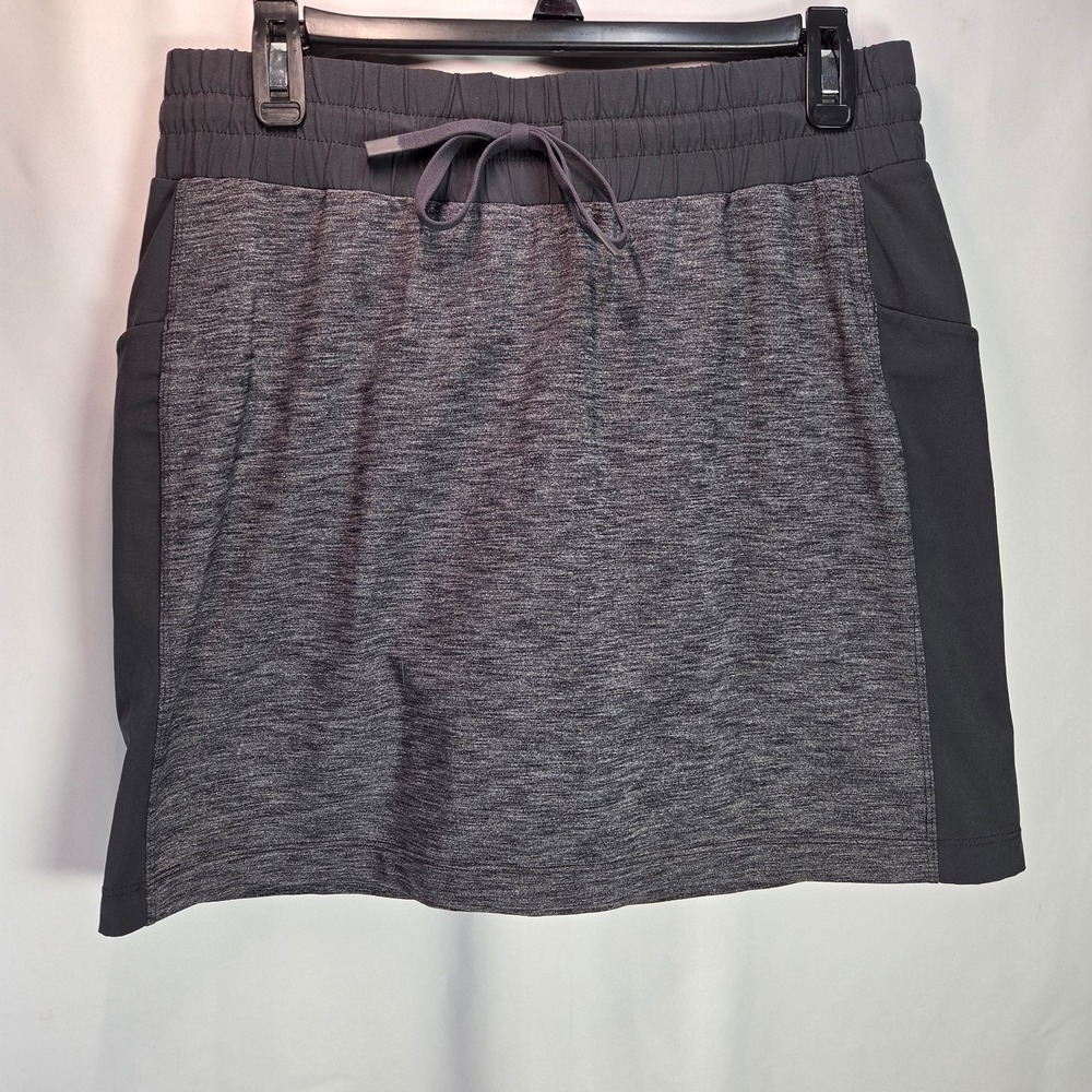 Athleta Skirt Skort Gray/Black Size Small TALL Drawstring Lined Golf Tennis